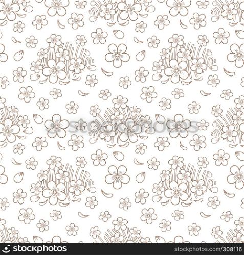 Seamless abstract simple floral pattern. Vector background. Seamless simple floral pattern