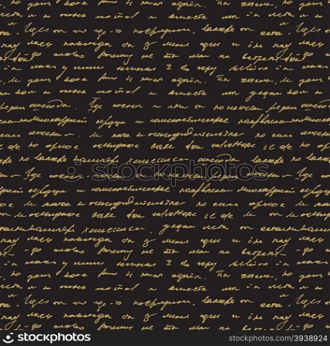Seamless abstract text pattern. Gold text on black background. Can be used for printing, textiles , greeting cards , clothing , wallpaper , computer screensavers , web and applications .