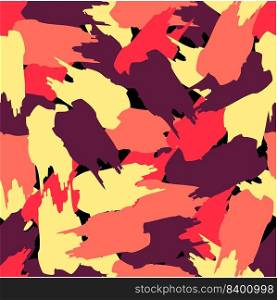Seamless abstract vector pattern of colored blots. Ideal for packaging, textiles, backgrounds, covers. Vector illustration.