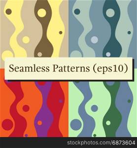 Seamless abstract vertical lines stripes patterns backgrounds set. Seamless lines patterns set in different colors. Good for textile, package or other decoration.
