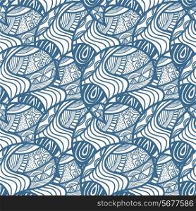 Seamless African doodle bright floral pattern. Vector illustration.