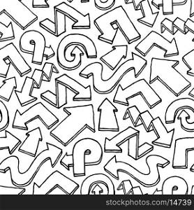 Seamless arrow vector pattern / Hand drawn background