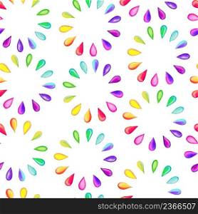 Seamless art pattern with drawing rainbow drops. Rainbow drops seamless pattern