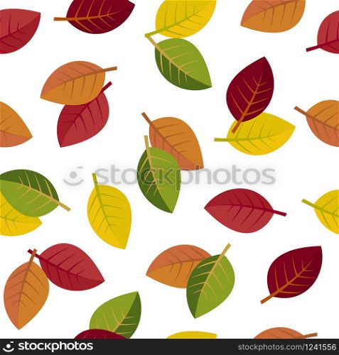 Seamless autumn leaves on a white background. vector illustration. Seamless autumn leaves