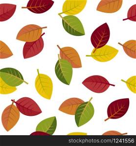 Seamless autumn leaves on a white background. vector illustration. Seamless autumn leaves