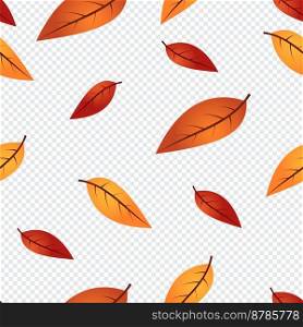 Seamless autumn pattern with leaves. Seamless repeat pattern with autumn leaves illustration. Wallpaper design. Scrapbook page. Vector illustration