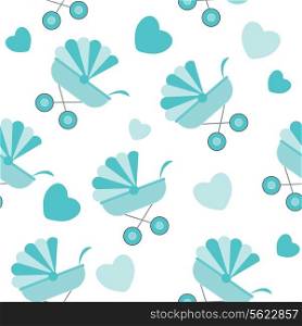 Seamless baby carriages pattern. vector background. Vector illustration.