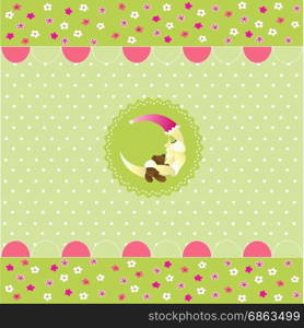 seamless baby pattern, baby card