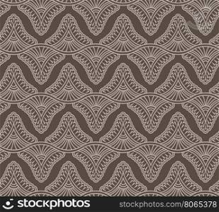 Seamless Background Abstract Geometry Pattern with Wave Flowers. Vector Illustration.