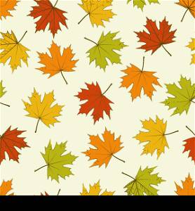 Seamless background - autumnal maple leaves. EPS10 vector.