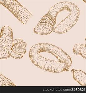 seamless background, collection sausage