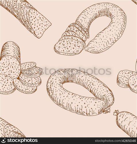 seamless background, collection sausage