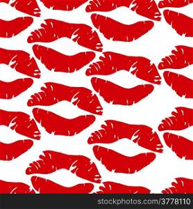 Seamless background design with kisses