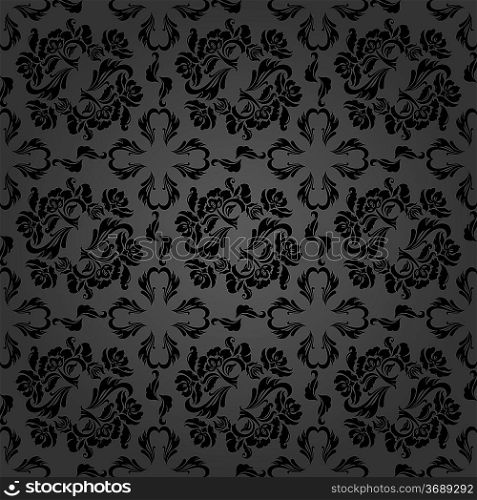 Seamless background flowers, flora. Gold