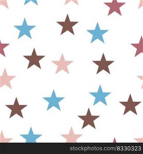 Seamless background in a childish style with stars. Vector illustration