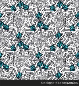 Seamless background in vector for adult coloring book page or textile design.. Seamless background in vector for adult coloring book page or textile design