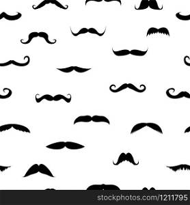 Seamless background, mustache on white background.