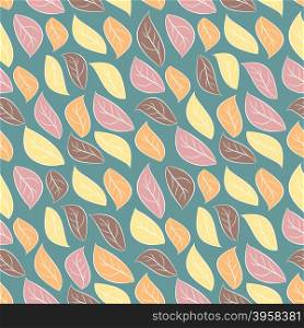 Seamless background of autumn foliage. Pale leaves seamless pattern. Vintage ornament&#xA;