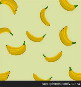 Seamless background of bananas, Bananas on light background