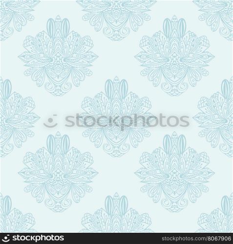 Seamless background of blue color. Seamless background of blue color. Damask stylized ornamental seamless pattern for web and print design.