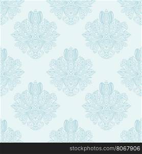 Seamless background of blue color. Seamless background of blue color. Damask stylized ornamental seamless pattern for web and print design.