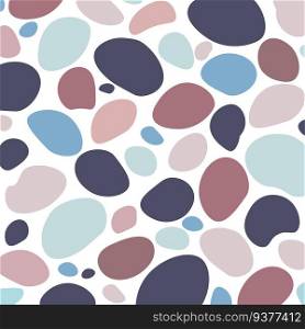 Seamless background of random geometric elements of sea stones. Design for wallpaper, wrapping paper, fabric.