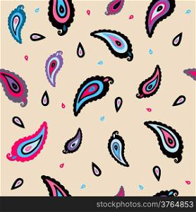 Seamless background. Paisley ornament. Textile vector pattern