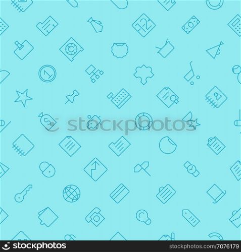 Seamless background pattern for business and finance made of thin line icons. Vector illustration.