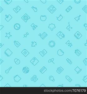 Seamless background pattern for business and finance made of thin line icons. Vector illustration.