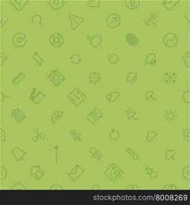 Seamless background pattern for user interface and technology made of thin line icons. Vector illustration.