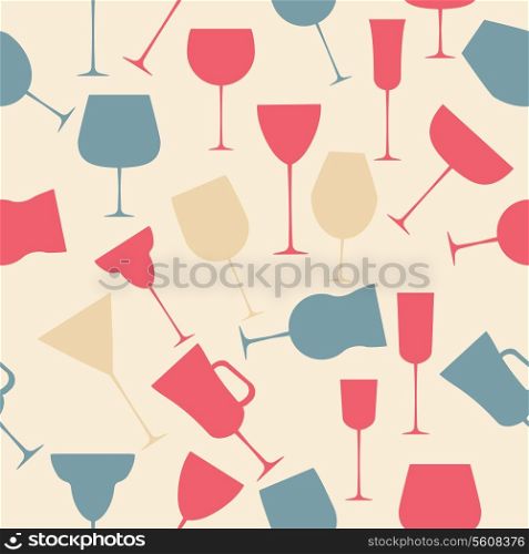 Seamless background pattern of black alcoholic glass.