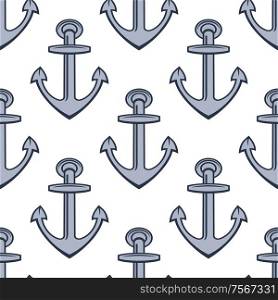 Seamless background pattern of ships anchors with a repeat motif in a nautical theme in square format