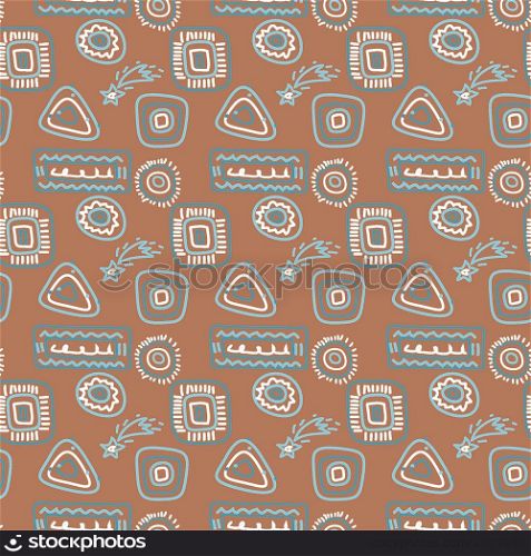 Seamless background - rock paintings theme. EPS10 vector illustration, swatch included.
