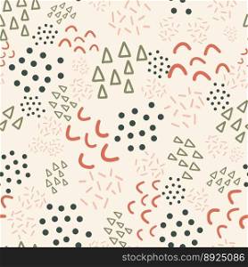 Seamless background scribble shapes kids vector image