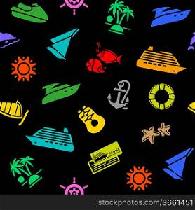 Seamless background, transport colored icons