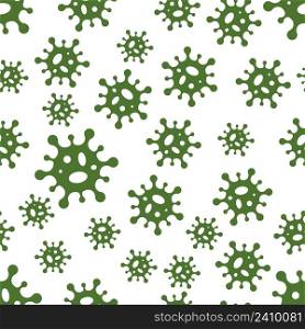 Seamless background virus molecules bacteria coronavirus vector seamless green molecules virus medical background pattern