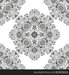 Seamless background with abstract ethnic pattern. Vector illustration.