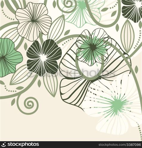 seamless background with abstract flowers and blots, space for your text, eps8