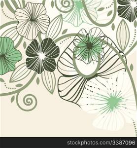 seamless background with abstract flowers and blots, space for your text, eps8