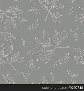 Seamless background with abstract plants. Layout for textiles, textures and simple backgrounds. Flat style