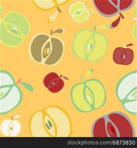 Seamless background with apples. Seamless colorful background with apples. Vector illustration.