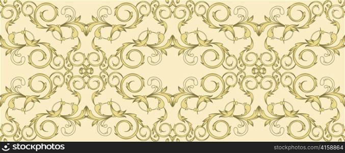 seamless background with beautiful floral baroque style