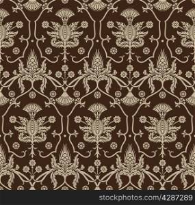 Seamless background with beige ornaments