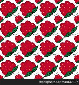 Seamless background with berries raspberry. Painted raspberry white background.. Seamless background with berries raspberry.