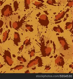 Seamless background with blots, ink splashes in animal fur pattern. Abstract background for design in grunge style. Ready to use as swatch.