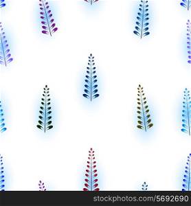 Seamless background with blue floral ornament. Gzhel style. Spikelet. Vector illustration.