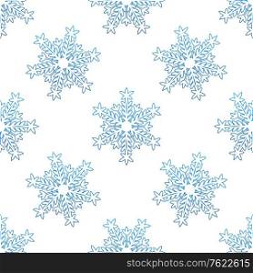 Seamless background with blue snowflakes for seasonal design