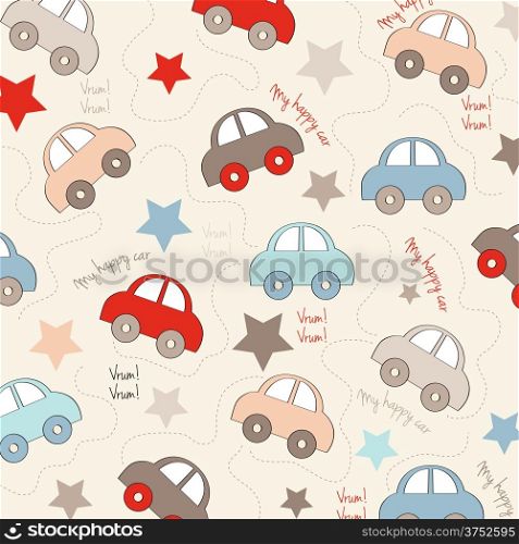 seamless background with cars, vector illustration