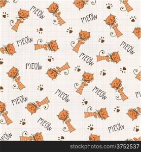 seamless background with cats, vector illustration