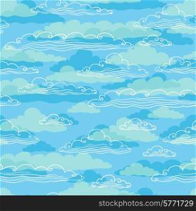 Seamless background with clouds - vector illustration.. Seamless background with clouds - vector illustration